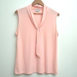 Tahari pink sleeveless blouse sz L